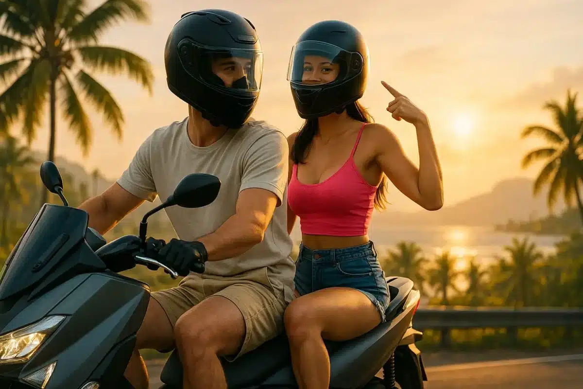 Best Scooter to Rent in Bali for Couples Couple riding scooter together in Bali